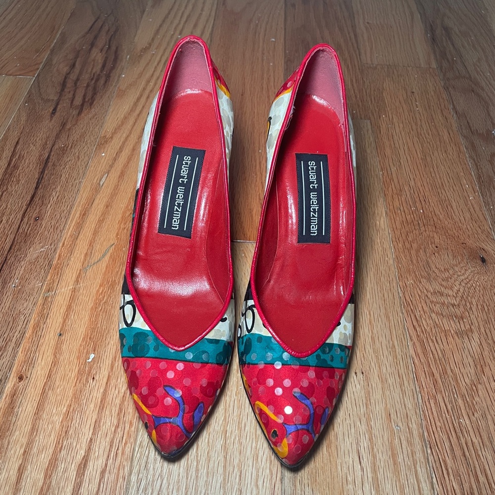 Vintage Stuart Weitzman red colorful heels